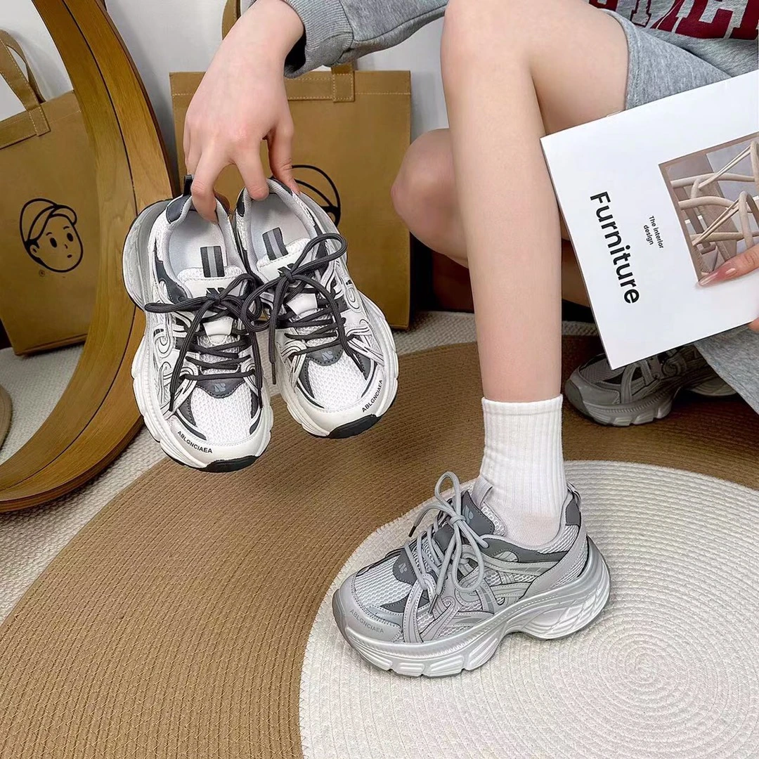 网面透气厚底增高老爹鞋舒适不累脚25年春季新款时尚百搭休闲3712