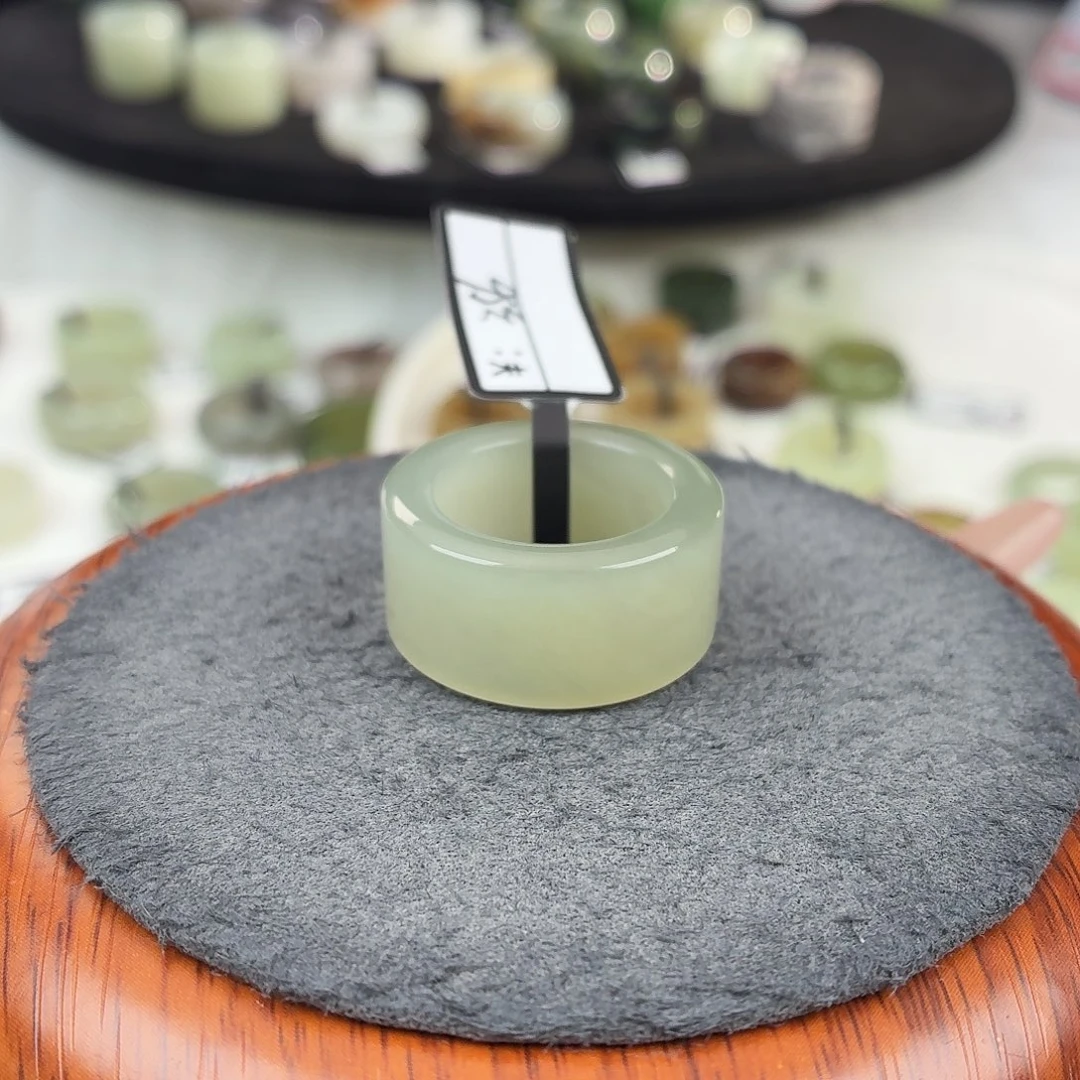 和田玉未镶嵌戒指b20晴水圆切17.4