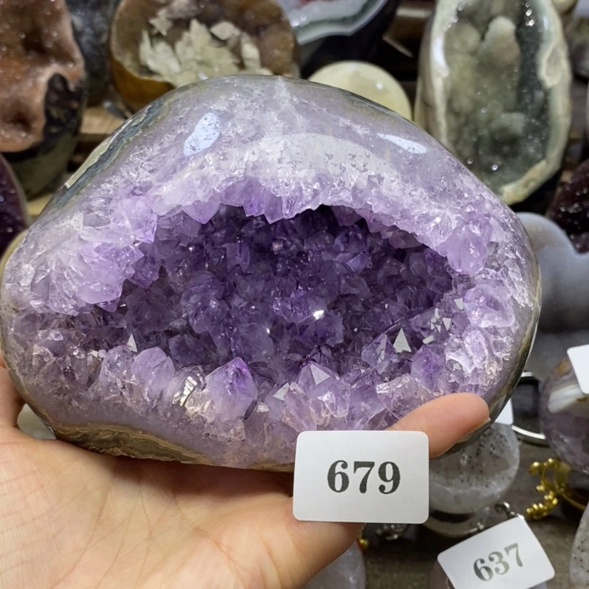 【闪购商品】未镶嵌大型摆件（非配饰）紫晶修补大漏