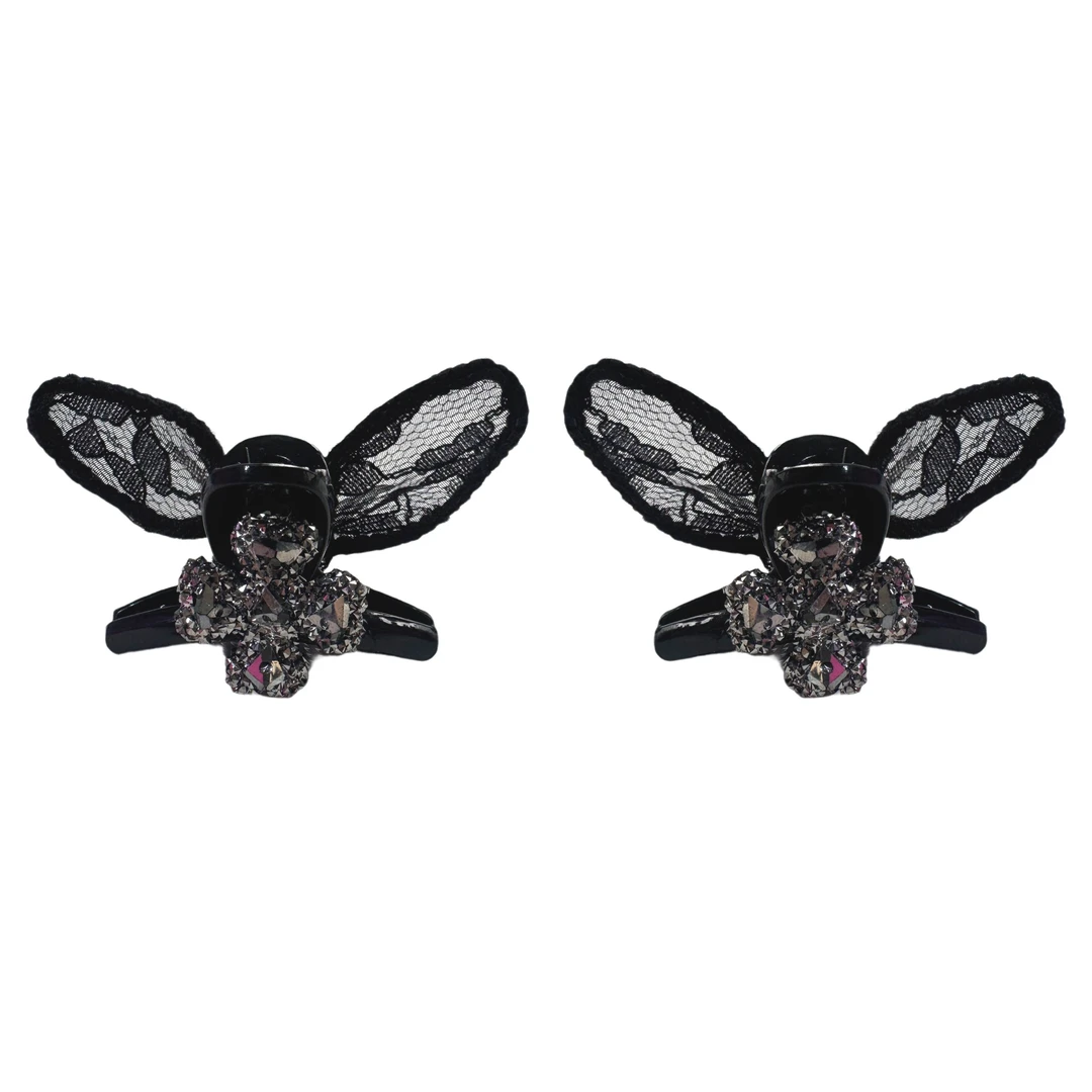 两个装可爱蕾丝兔耳小抓夹女新款侧边刘海夹2720+2720