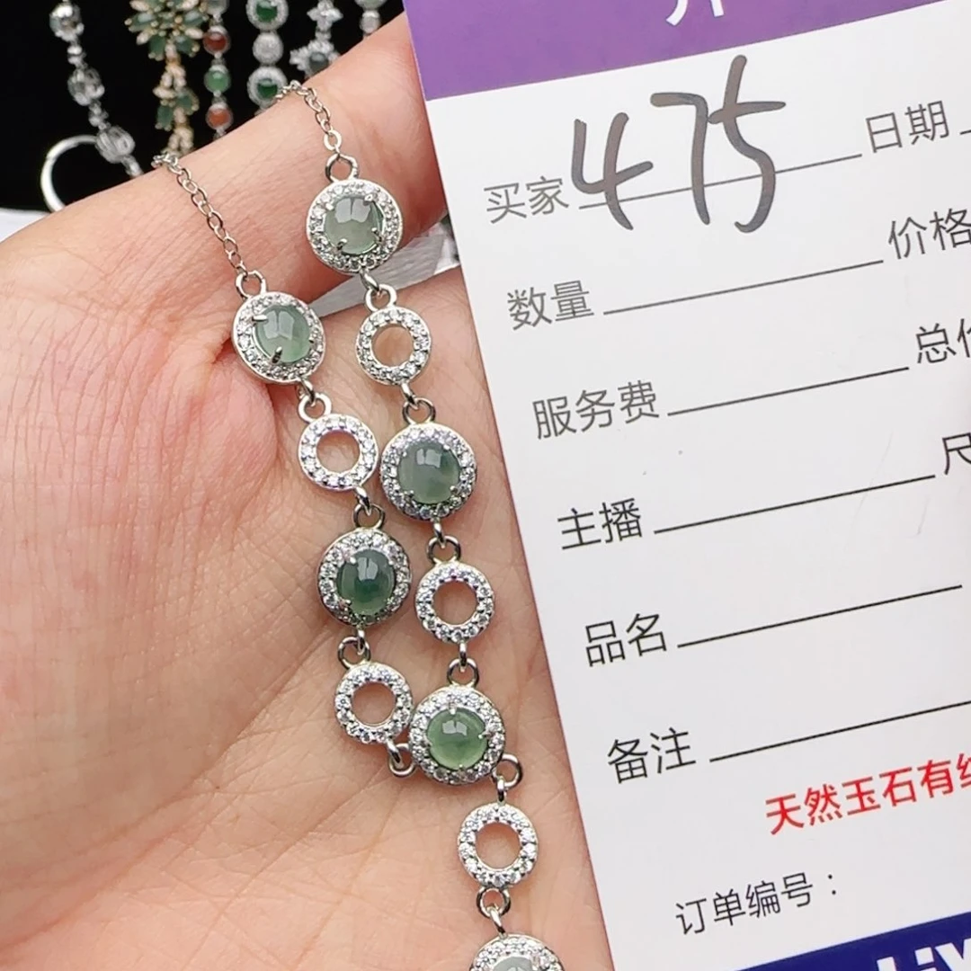 翡翠戒指银S925镶嵌戒指