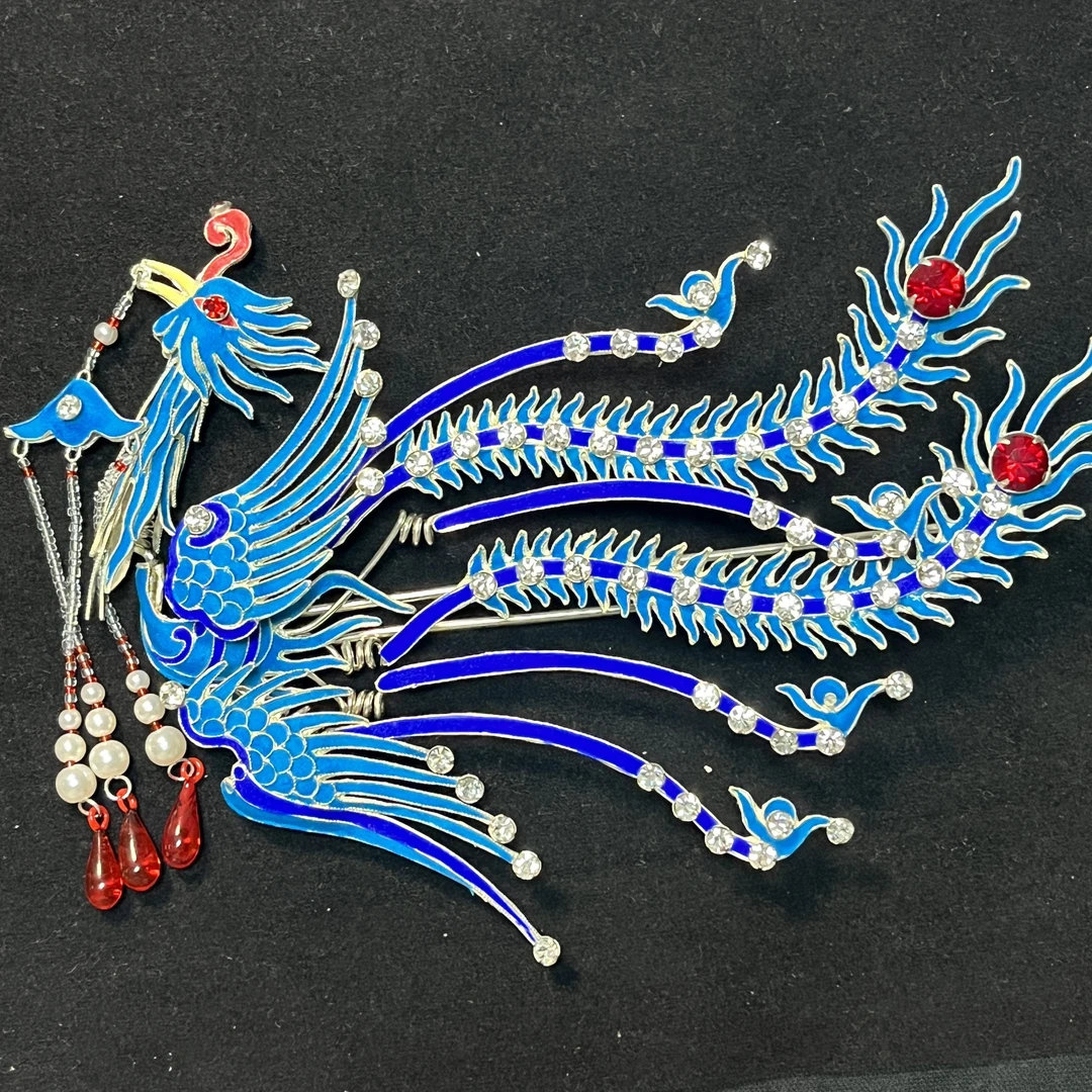 戏曲头面北京胎点绸大卧凤一支