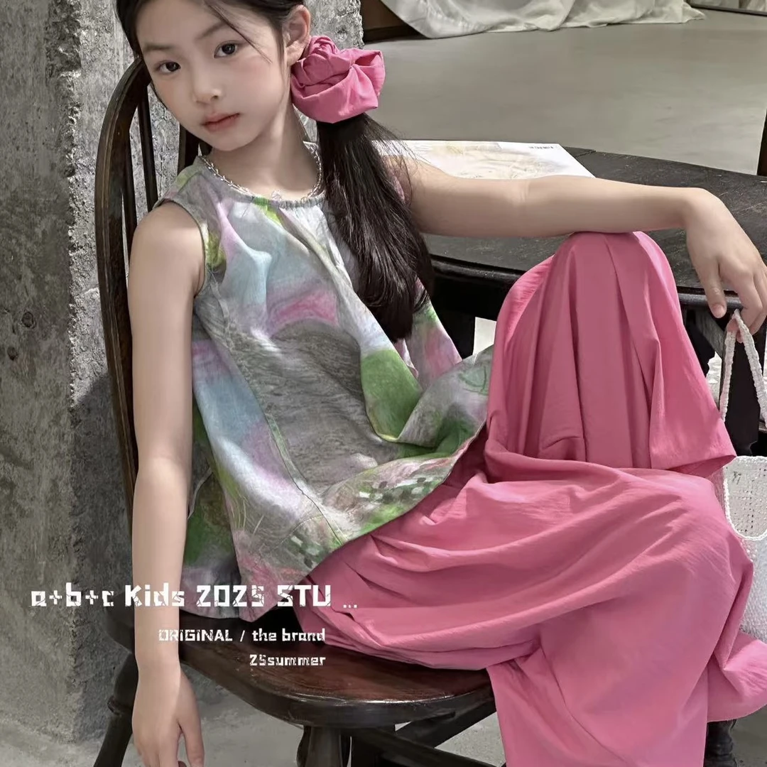 6898儿童坎袖长裤套装