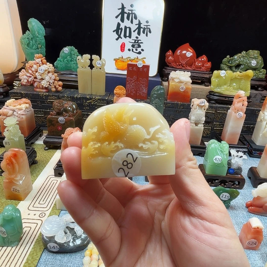 寿山石印石仙鹤延年8