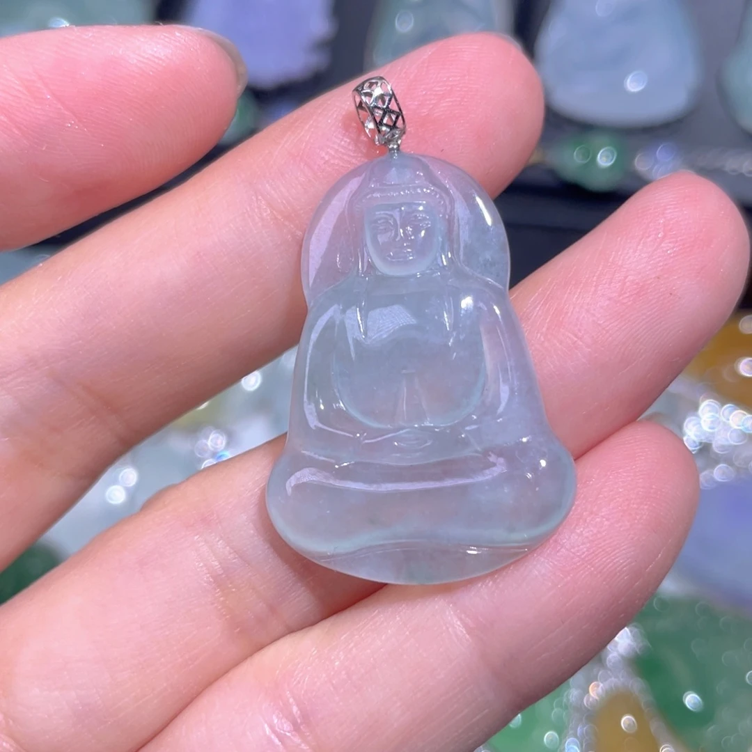 颈饰18K金镶嵌翡翠翡翠