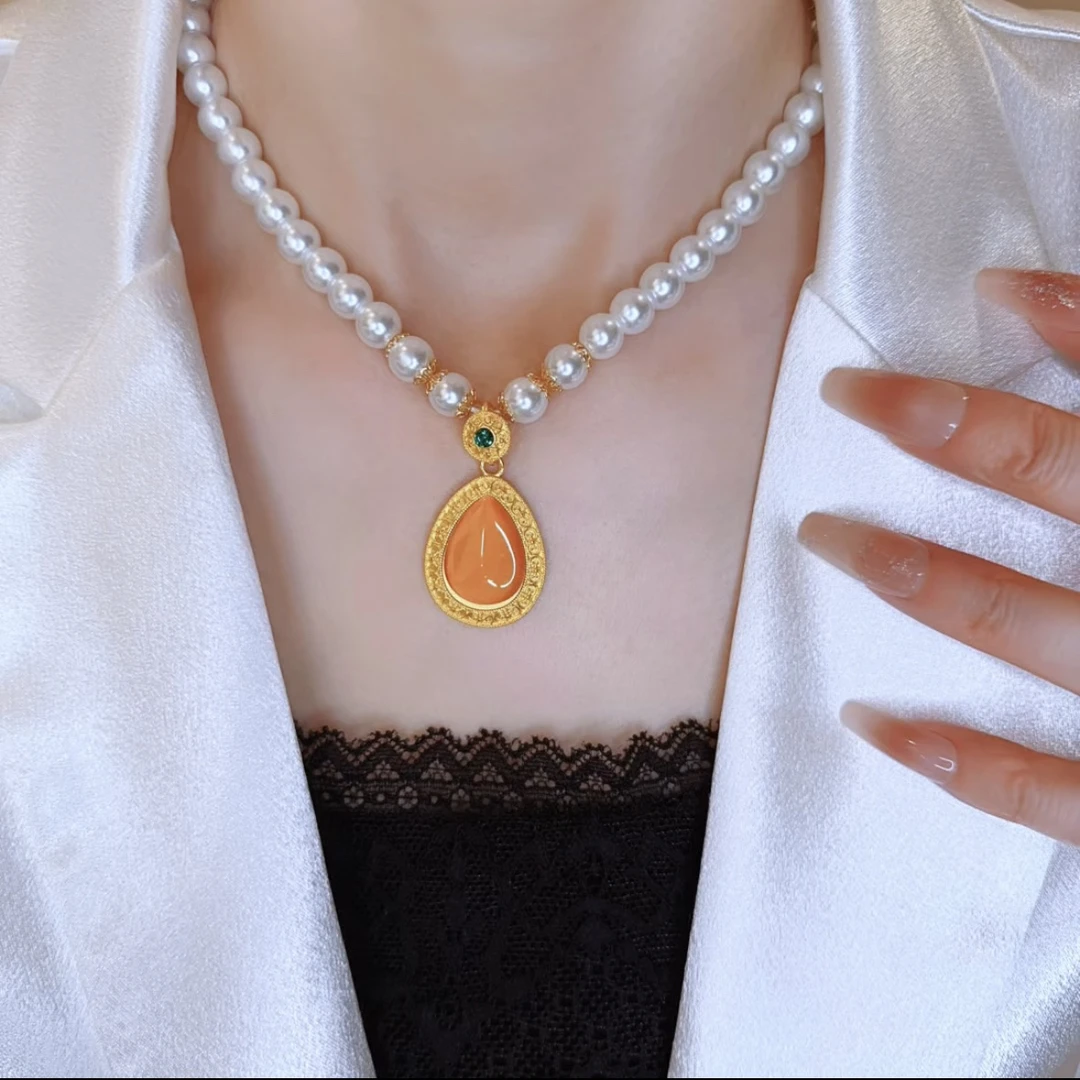 铜合金仿珍珠吊坠 珍珠女士款气质显年轻适合送女友老婆妈妈