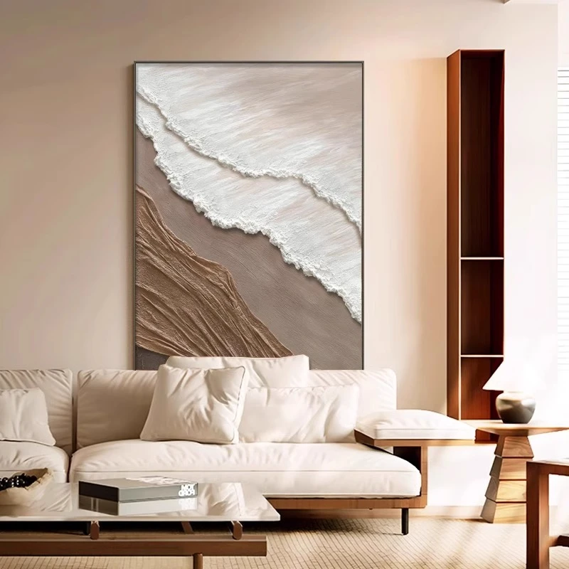 莫兰迪抽象装饰画奶油风客厅挂画沙发背景极简艺术高级感玄关壁画
