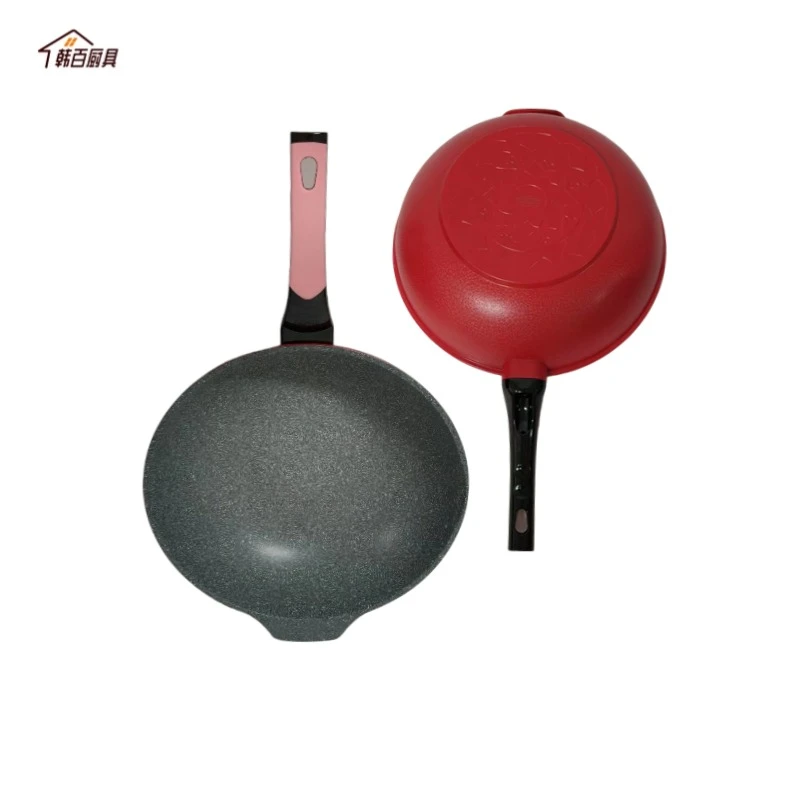 韩国原装进口-QT-麦饭石涂层不粘锅32cm炒锅，34cm炒锅