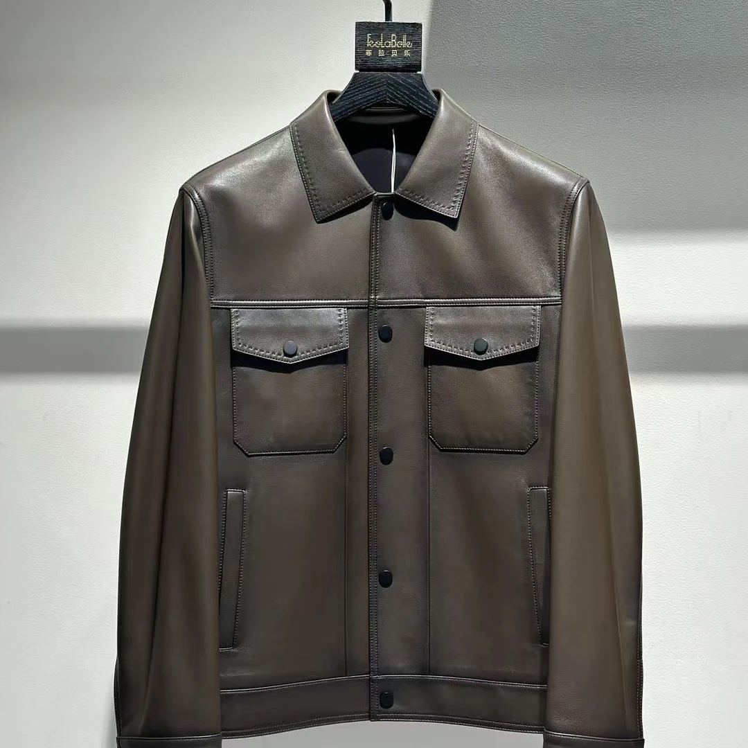 新款高端男士潮流百搭个性皮衣Q7563-1
