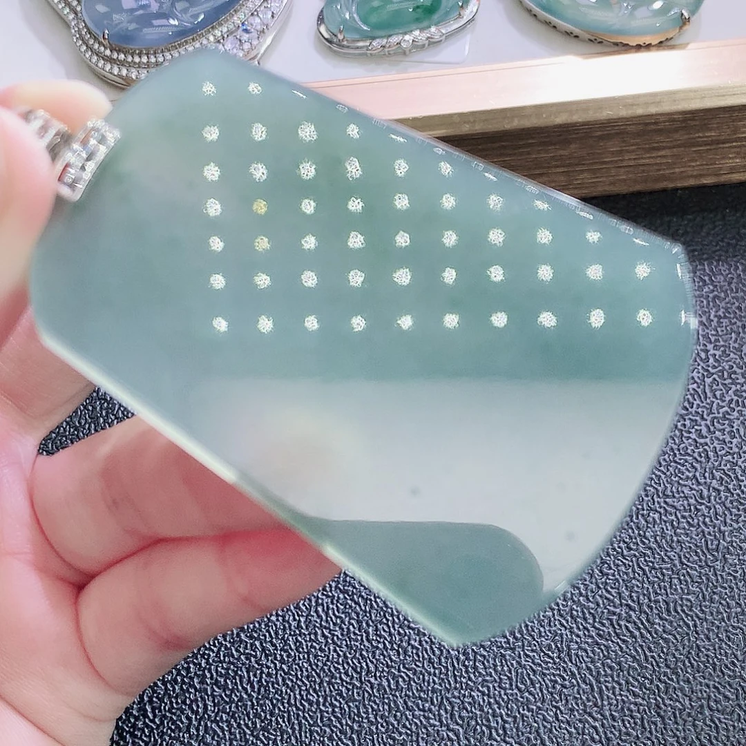 翡翠18K金镶嵌挂件翡翠