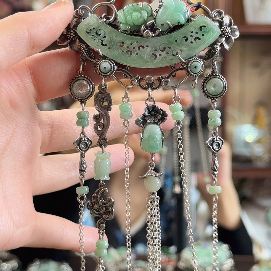 翡翠银S925镶嵌颈饰