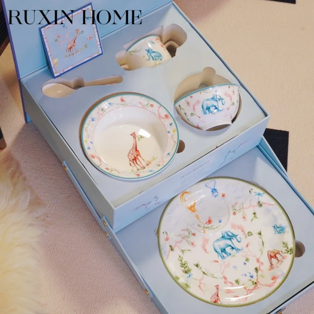 自然写生·高端骨瓷儿童餐具礼盒套装