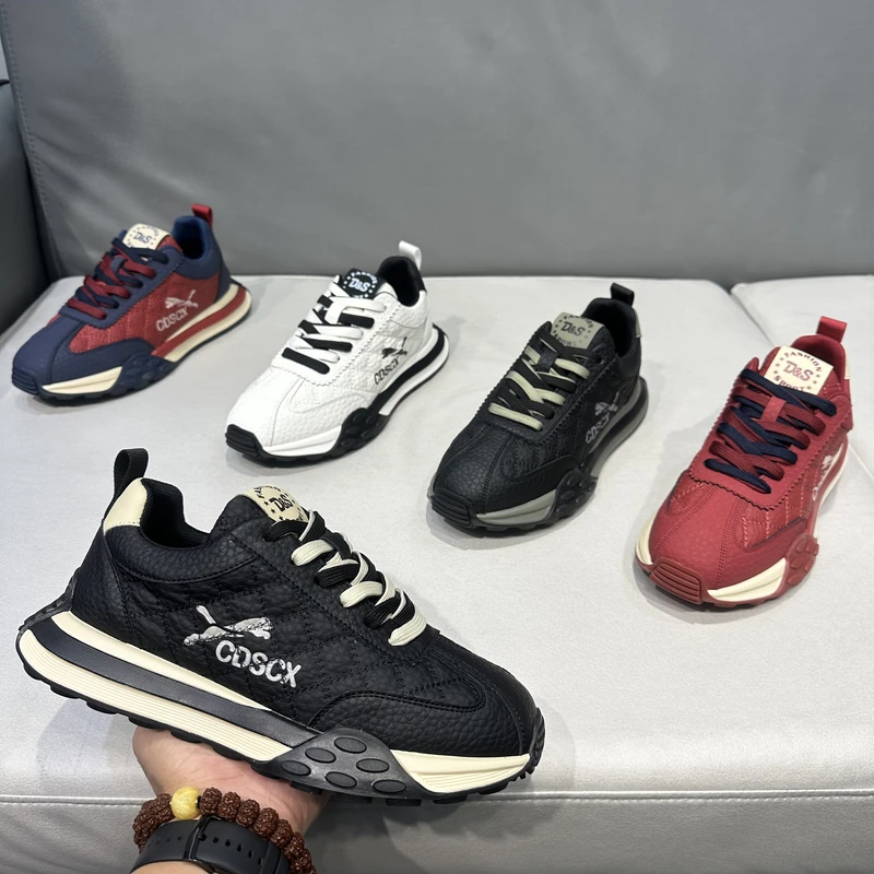 2025四季新款拼接增高厚底老爹鞋舒适防滑软底运动休闲鞋百搭男鞋