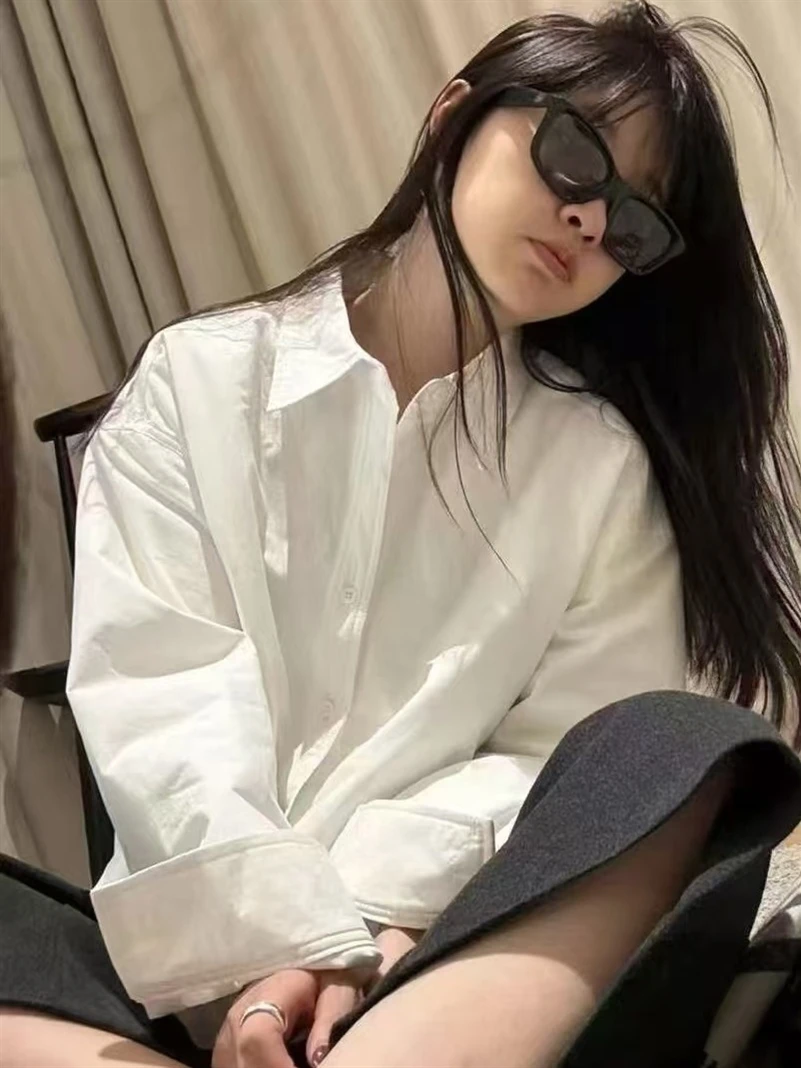小小酱夹棉白色百搭宽松加厚衬衫
