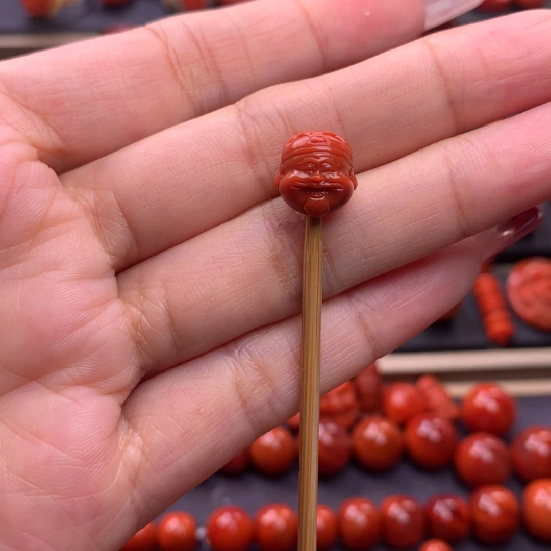 【闪购商品】南红玛瑙财神头10mm➕未镶嵌