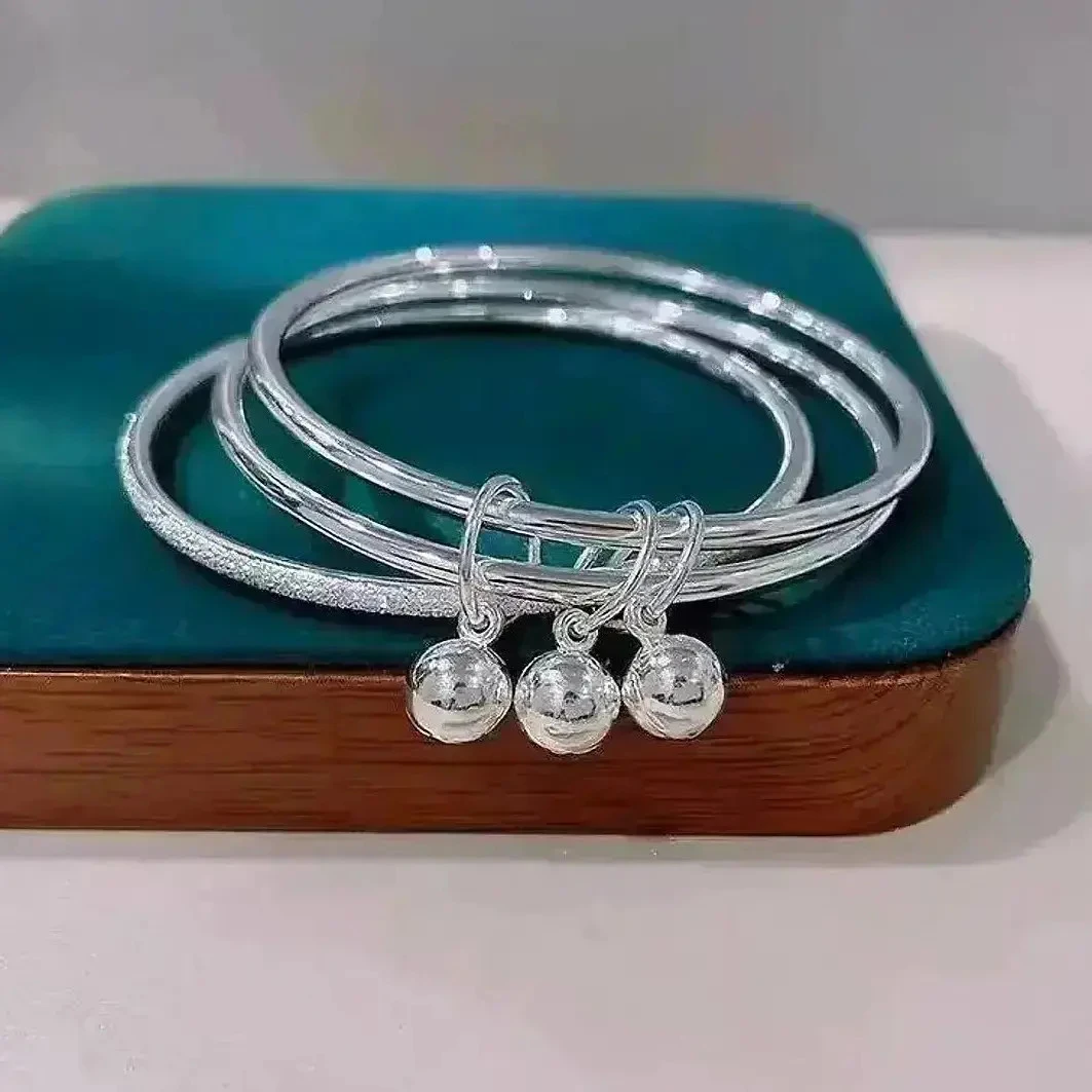 999.9银三生三世铃铛闭口手镯