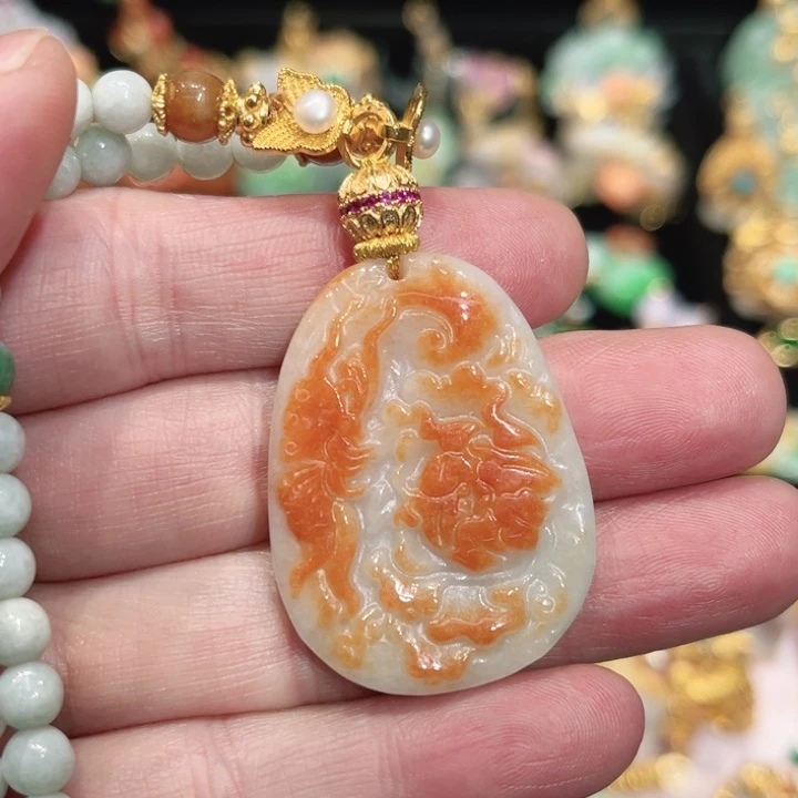 翡翠合金吊坠(赠链)