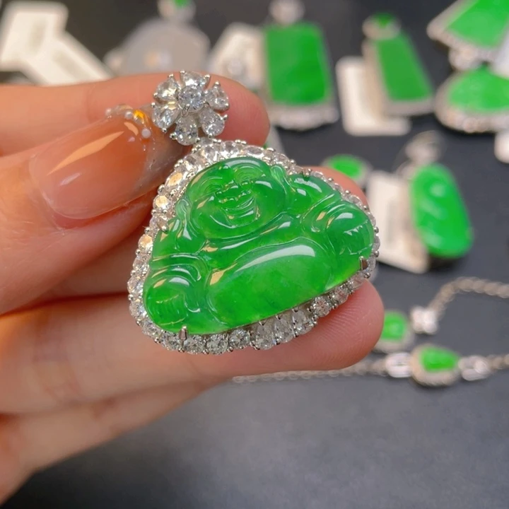 翡翠银S925镶嵌颈饰