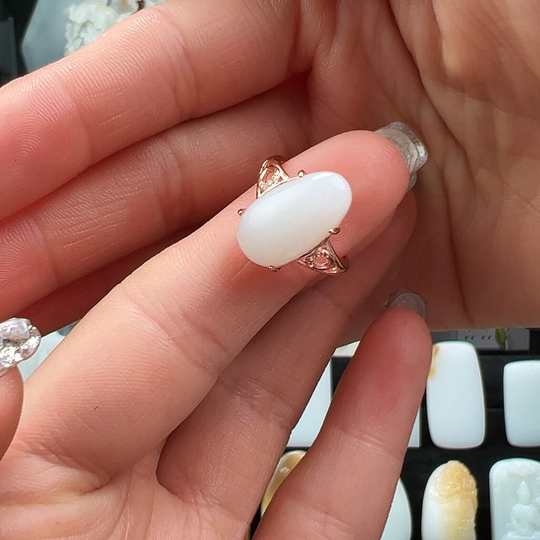 和田玉颈饰银S925镶嵌