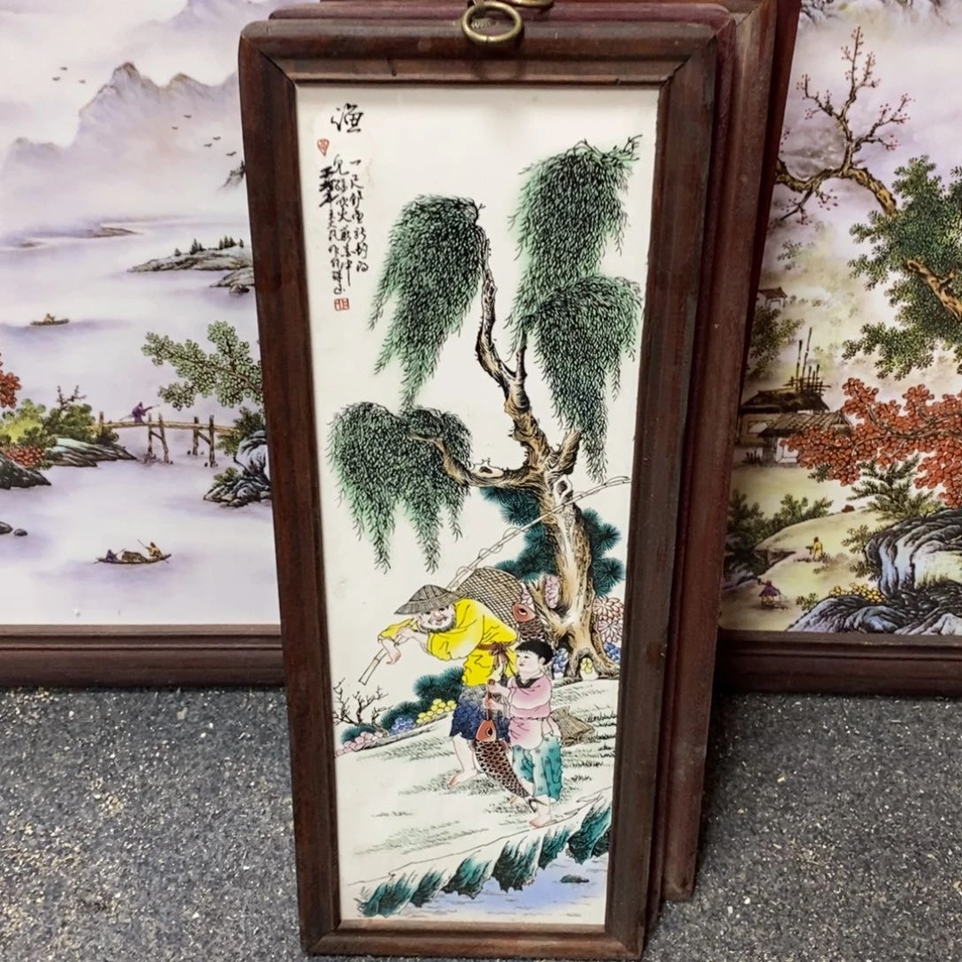 瓷片55*21 景德镇瓷板画柴窑烧制