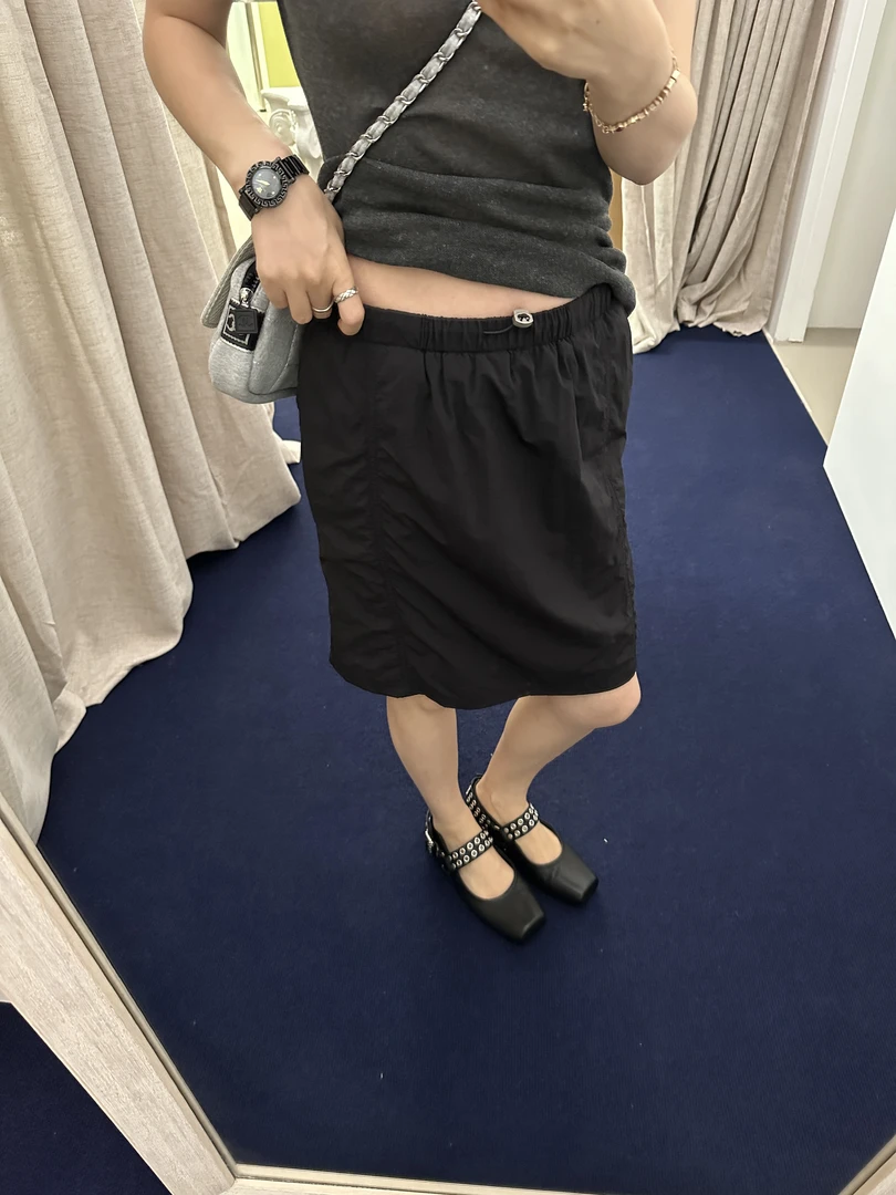 【ZHANGDAYUN】36736# Ins博主 弹力抽绳口袋运动半裙