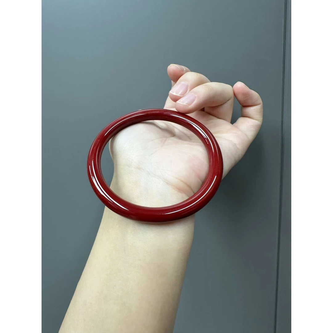 高货红色手圆条手镯