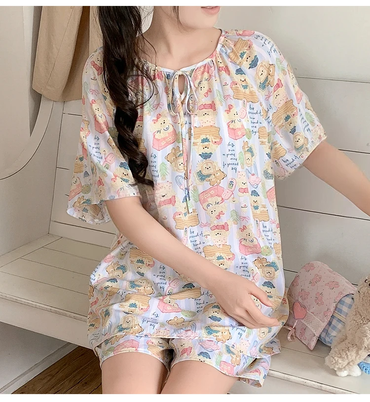 2025棉绸套头睡衣女套装睡衣慵懒风空调服新款家居服