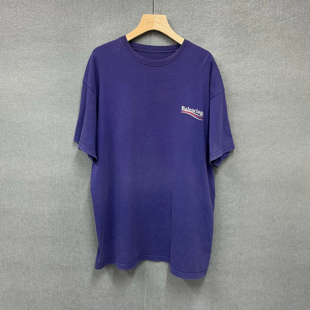 95新 Balenciaga/巴黎世家 可乐海浪印花短袖T恤s码