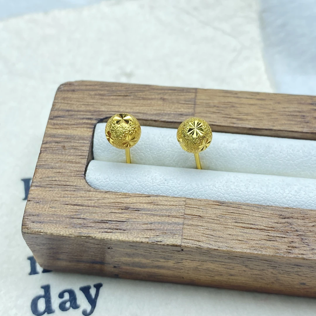 K0796黄色磨砂满天星球球耳钉多样性发货47215