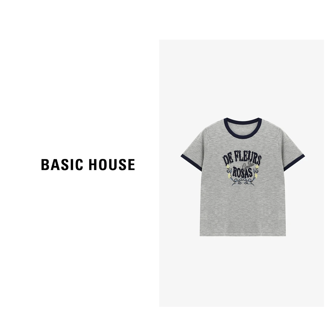 Basic House/百家好夏季透气短袖针织衫-B0625B5Y472