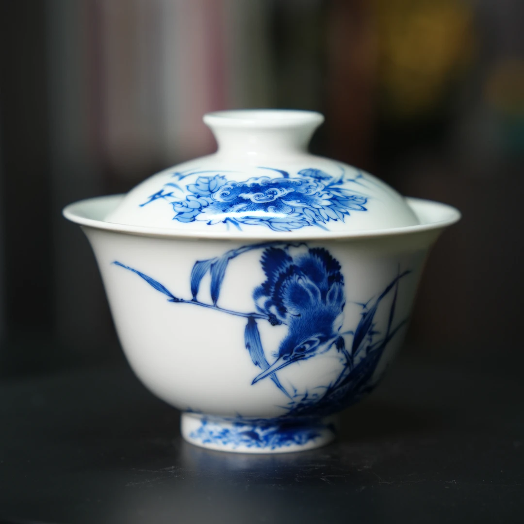 九悠阁严选-景德镇釉下青花瓷-澄怀堂--仿王步单翠套组