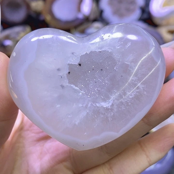 未镶嵌珠宝半成品水晶白软爱心