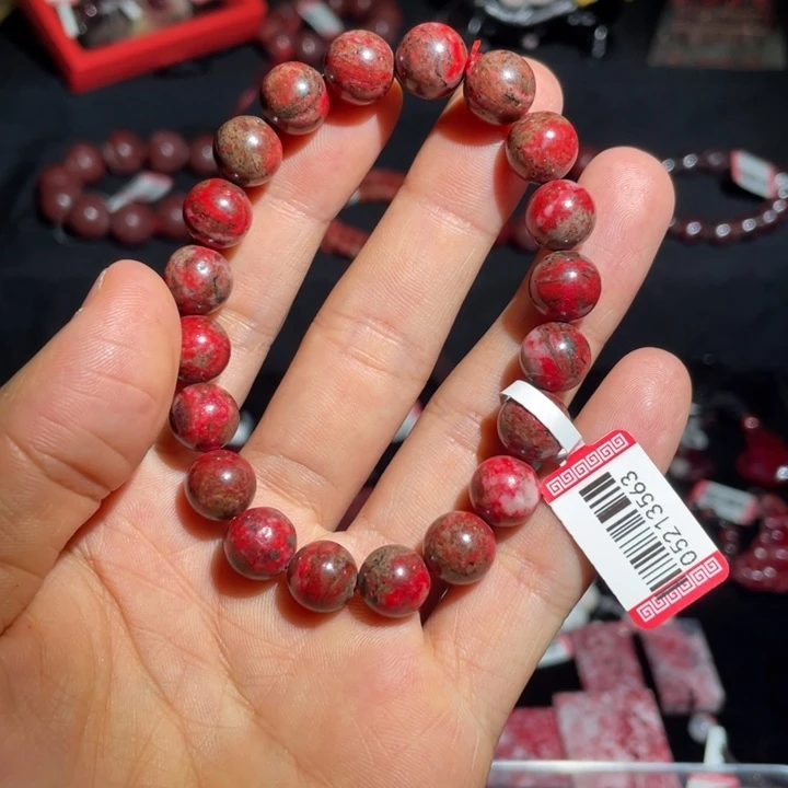 槿***萱天然辰砂原石手串