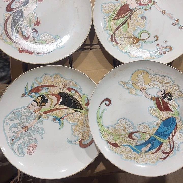 库存微瑕飞天盘子一套直径31厘米
