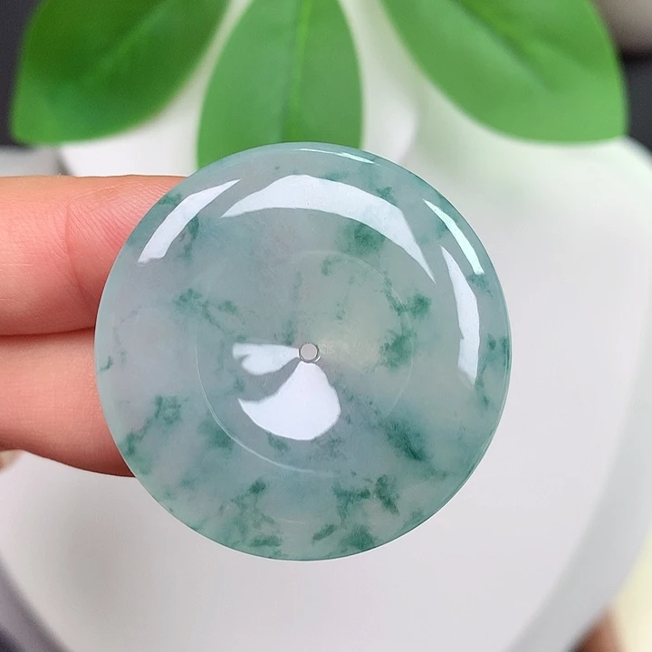 翡翠未镶嵌颈饰平安扣 35.5x5.6mm