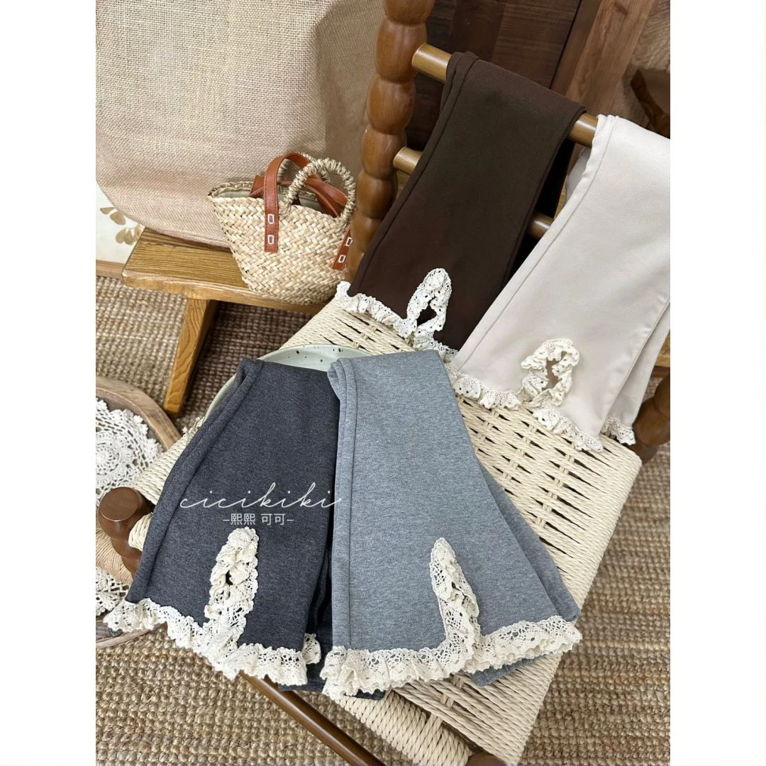 现货【米兰往事】2024春休闲百搭春秋女童花边打底裤熙熙可可KZ2412