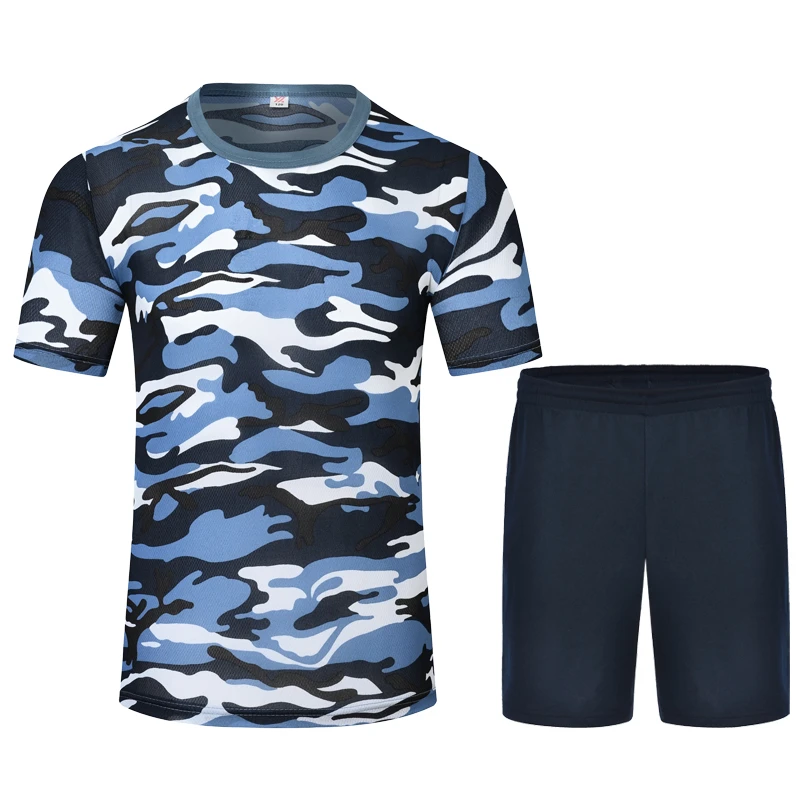 迷彩服短袖短裤t恤套装夏季大学生速干军训服初高中薄款大码加肥