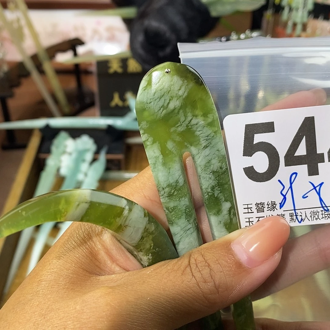 红***梦未镶嵌蛇纹石玉发饰