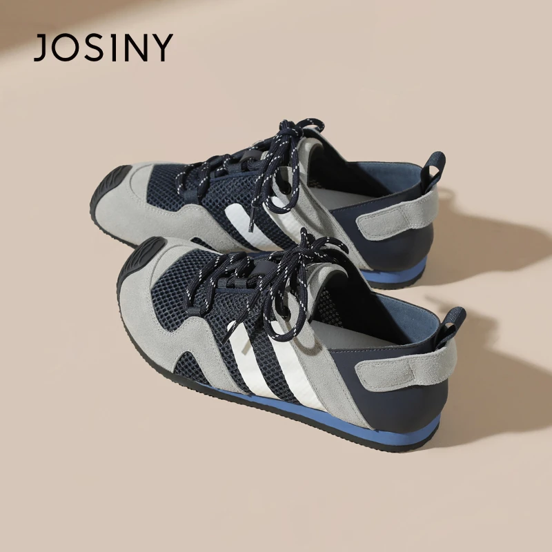 卓诗尼网面德训鞋女2025新款夏季薄款透气运动鞋平底百搭休闲板鞋