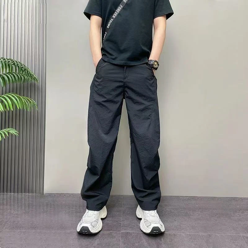 美式男裤2025年夏季薄款痞帅宽松哈伦裤青年男士休闲户外直筒裤子