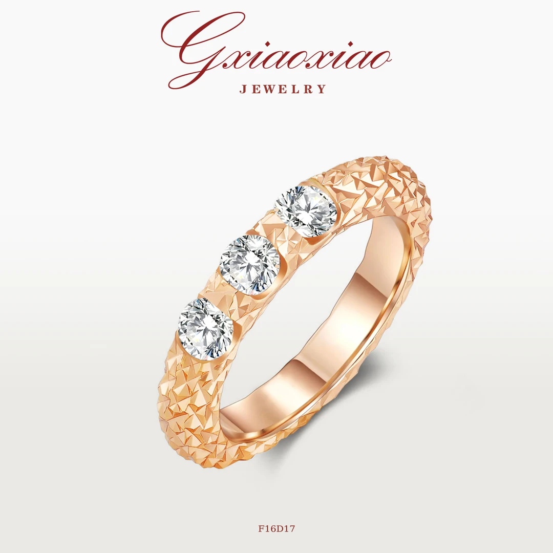 G XIAOXIAO 镀K金【环星】轻奢高级气质碎闪感戒指 F16D17