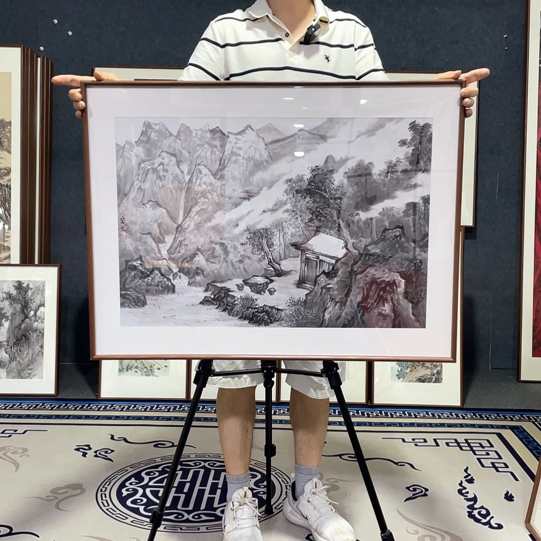 国画手绘画作品带框