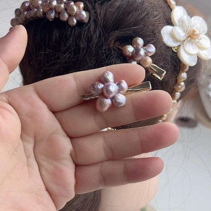 未镶嵌发夹淡水珍珠