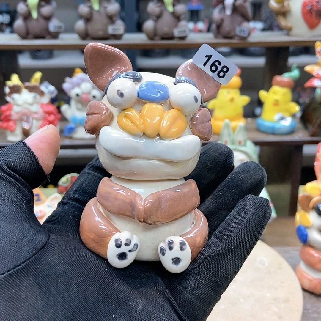 摆件直播间手工抽象陶瓷摆件168