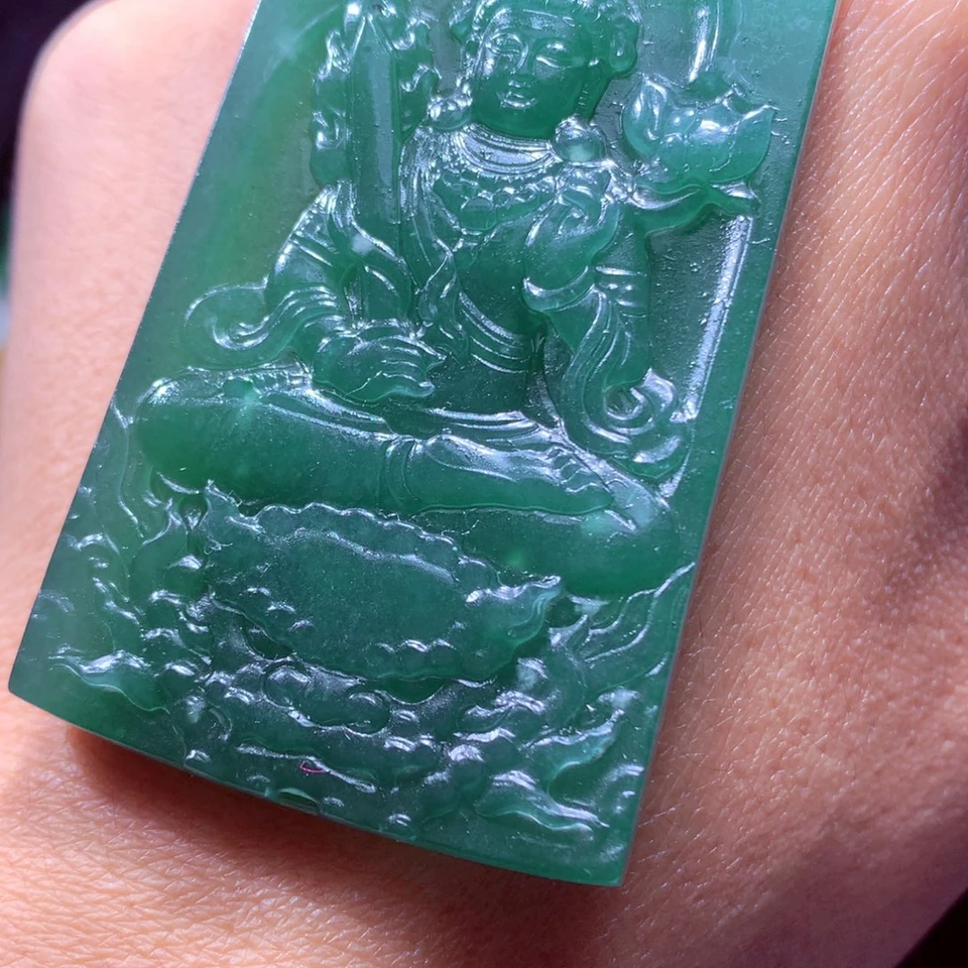 定制翡翠未镶嵌天然翡翠A货毛货挂件