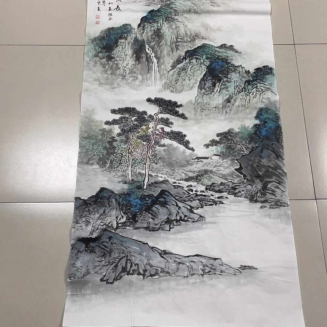 用***6国画四尺画芯 捡漏