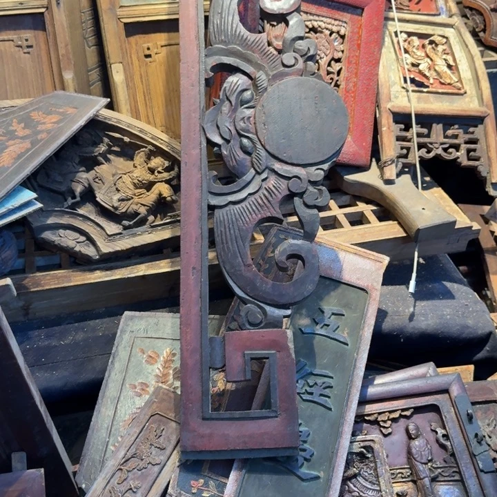 巴***1香榧木老木雕花板艺术