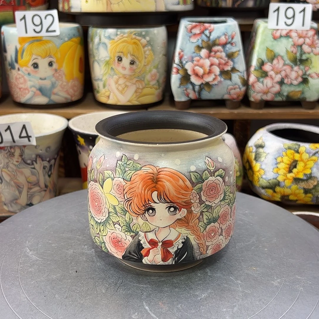 景德镇炫彩手绘口10高9.5