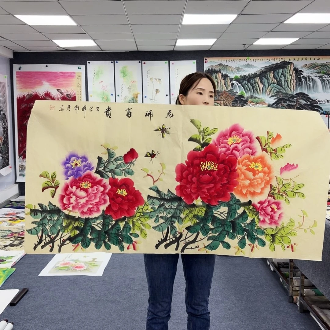 国画作品小姐姐放漏中