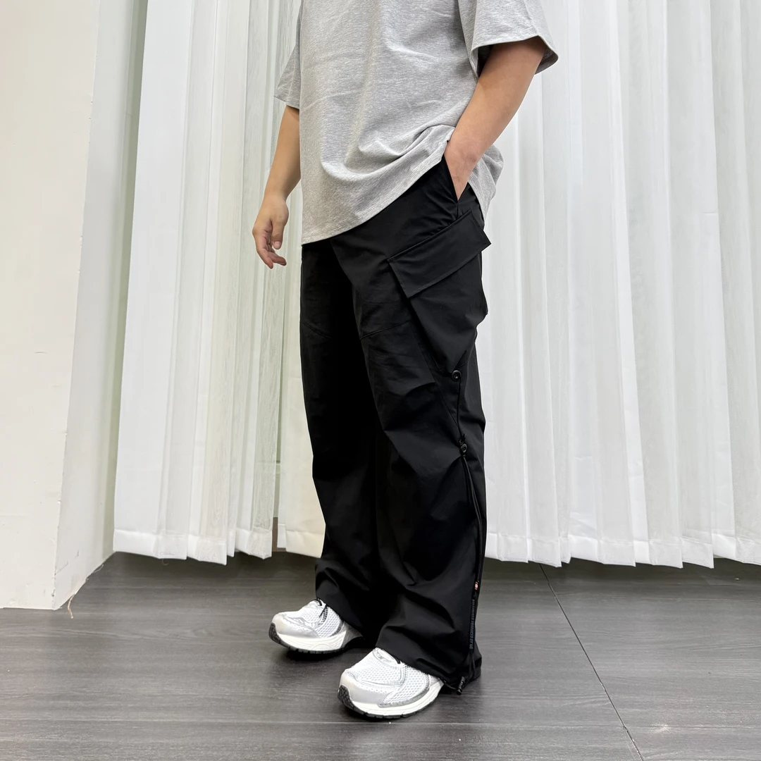 【工装伞兵裤】春装新款平口长裤大码男装微胖潮牌男装男装S3679